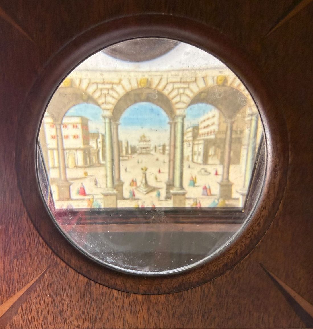 Through the lens: the exaggerated perspective settles into depth.