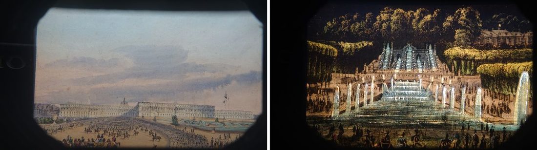 The same plate, lit from the front and then from behind: day and night in one print.