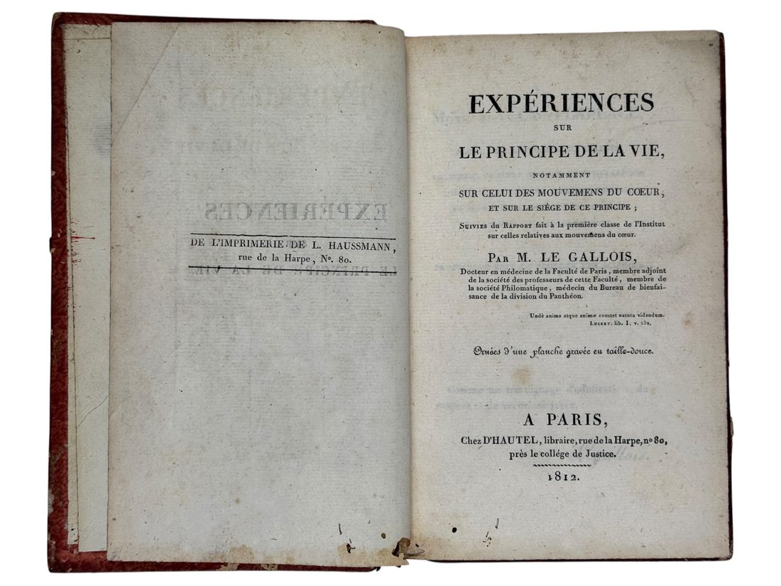 Experiences sur le principe de vie — 2
