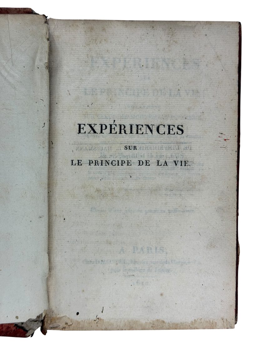 Experiences sur le principe de vie — 3