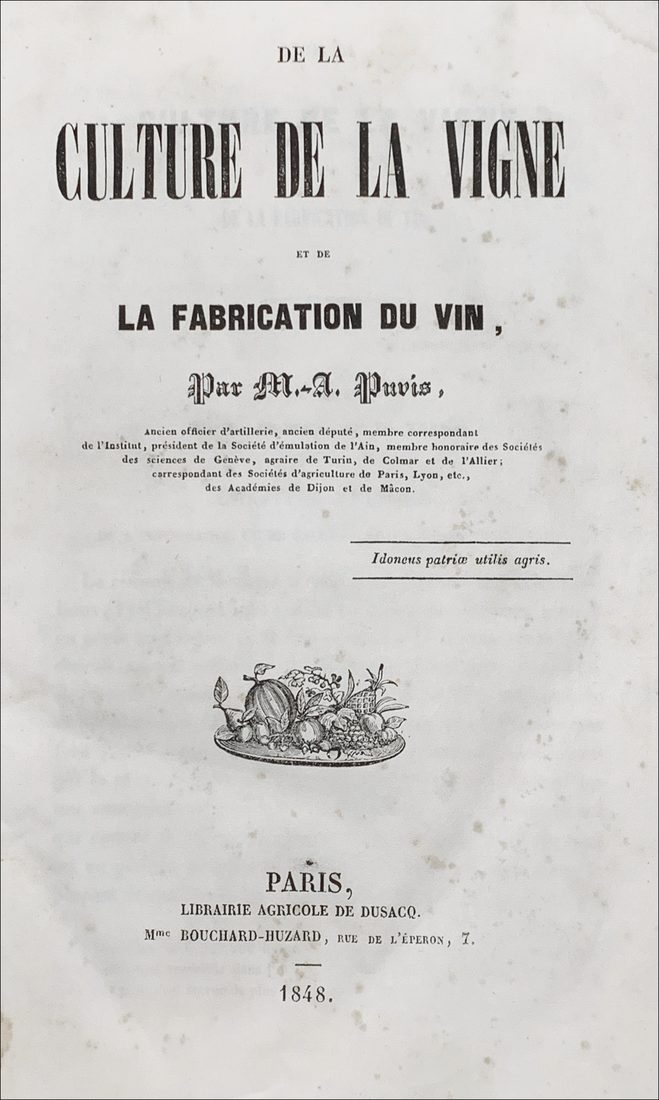 De la culture de la vigne et de la fabrication du vin