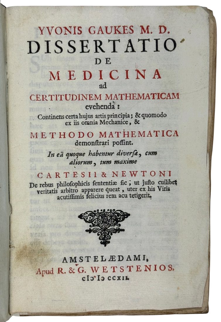 Dissertatio de Medicina ad Certitudinem Mathematicam evehenda