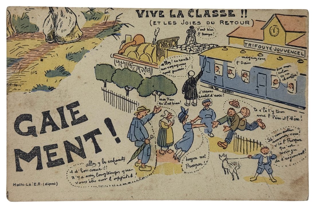 La Vie Gaie au Régiment: Complete Set of Ten Puzzle Postcards — 11