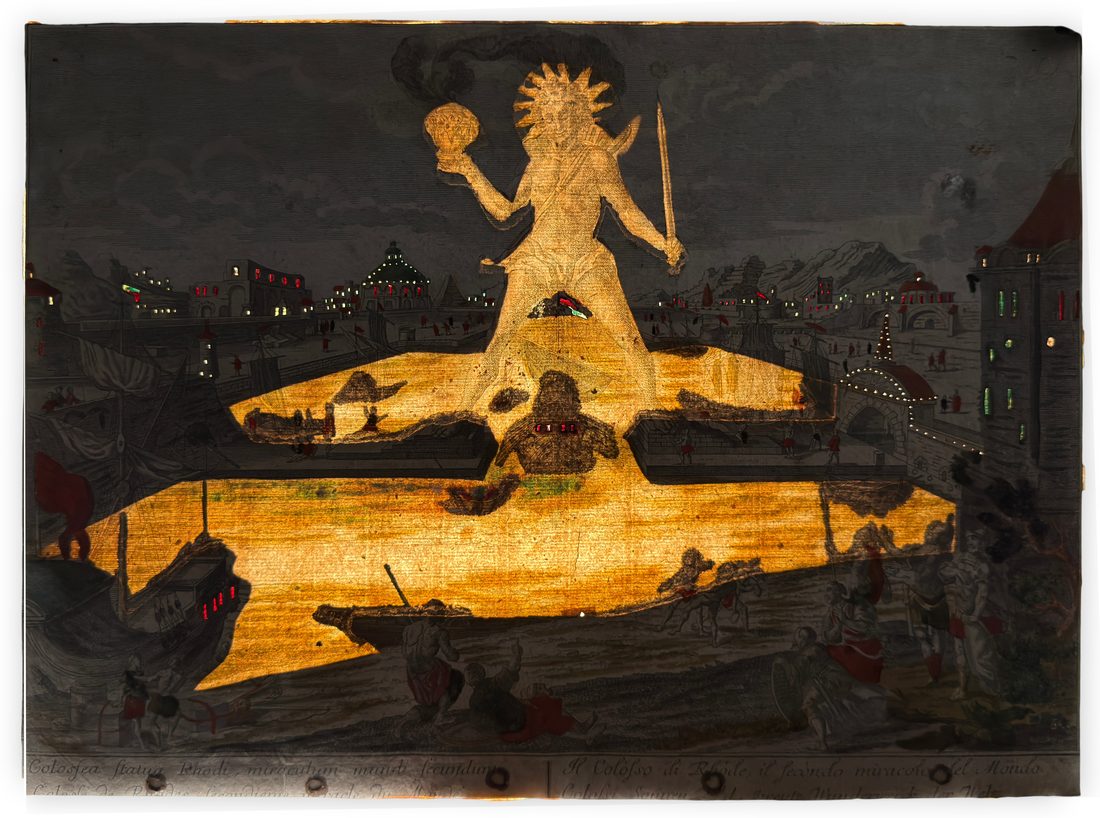 Ingrandisci la foto The Colossus of Rhodes: a Day-and-Night Optical View — 2