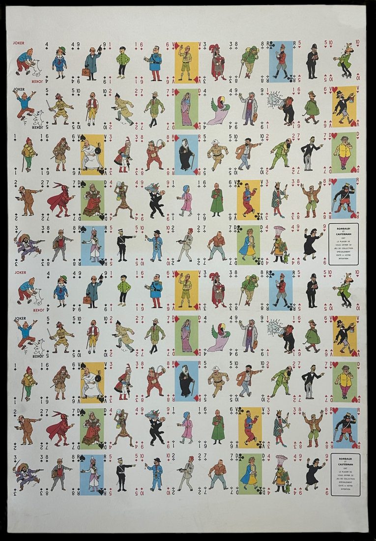 Planche Tintin avec deux jeux de cartes à découper — 1
